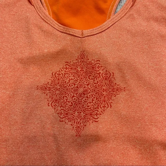 PrAna V Neck Orange Racerback Tank Top. Size Small - Picture 8 of 8